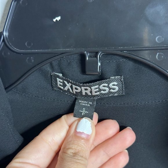 Express Women Black Blouse Button Up Formal Size Small - Picture 3 of 8